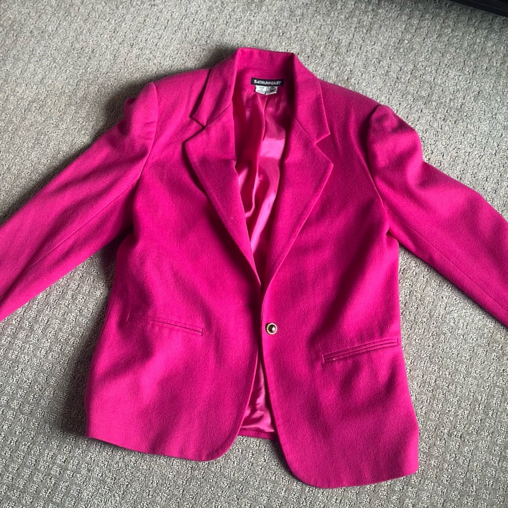 100% Wool Pink Women's Blazer